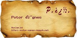 Potor Ágnes névjegykártya